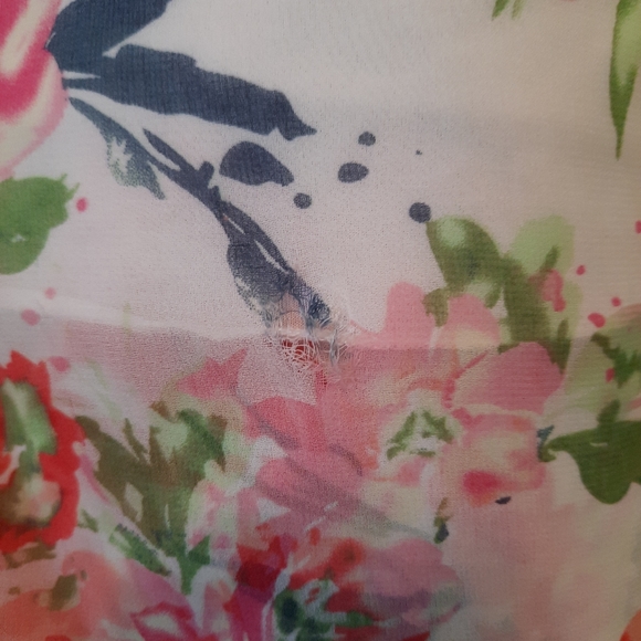 Sheer floral swim cover up palazzo pants LG *B - Picture 6 of 7